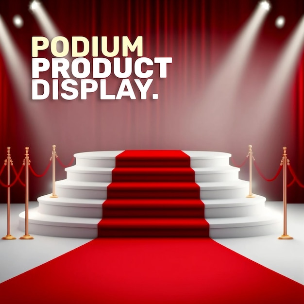 Vorhang-Podium-Bühnendisplay-Mockup für die Produktpräsentationsszene für die 3D-Darstellung der Produktpräsentation