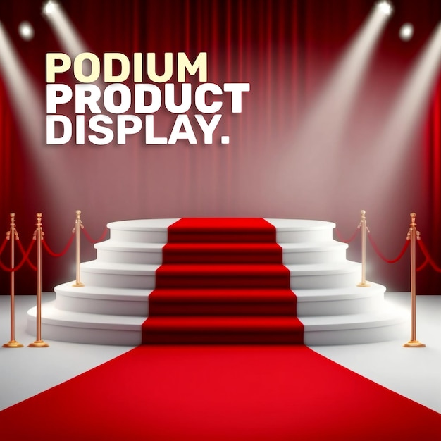 PSD vorhang-podium-bühnendisplay-mockup für die produktpräsentationsszene für die 3d-darstellung der produktpräsentation