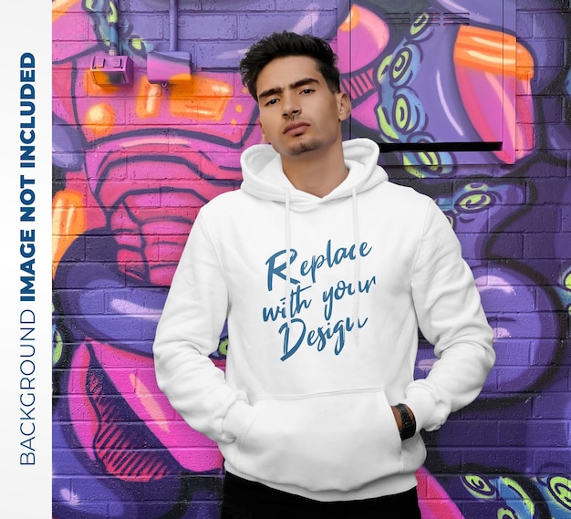 Vorlage Casual Hoodie Mann Urban Mockup