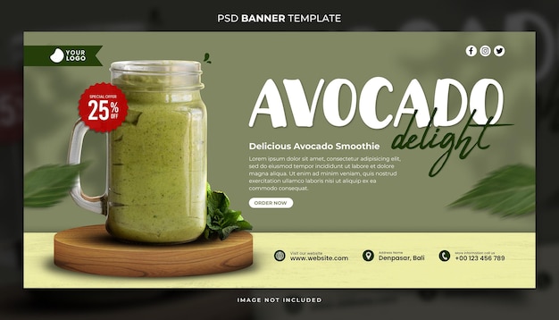 PSD vorlage für avocado delight banner