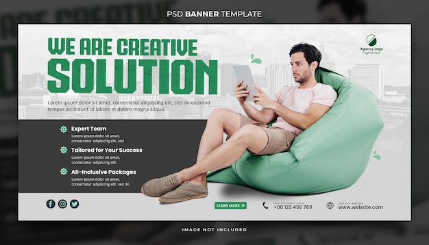 PSD vorlage für banner der creative solution agency