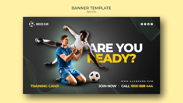 Vorlage für Banner des Trainingslagers eines Fußballvereins