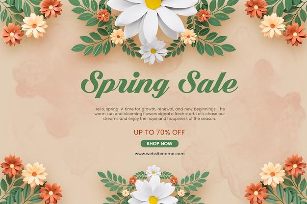 Vorlage für Banner für den Frühlingsblumenverkauf