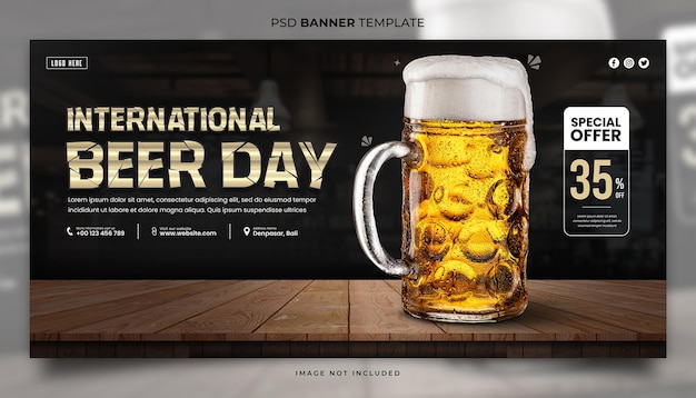 Vorlage für Banner für den Internationalen Biertag