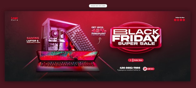 Vorlage für Black Friday Super Sale Facebook Cover-Banner