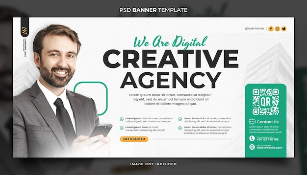 Vorlage für Cover oder Banner einer digitalen Kreativagentur