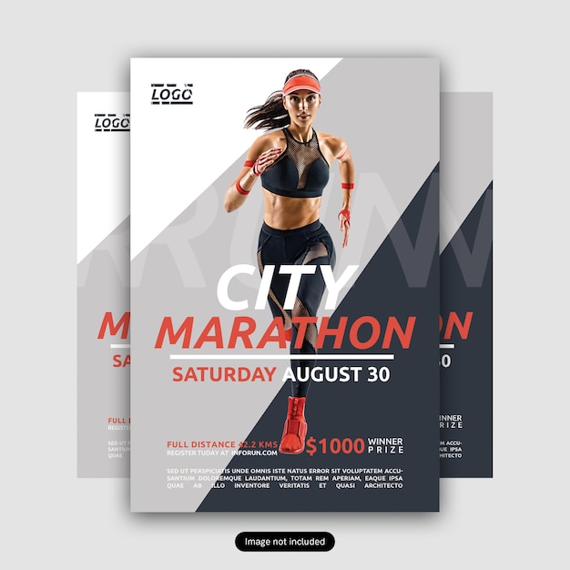 Vorlage für das Design von Marathon-Flyern der Stadt