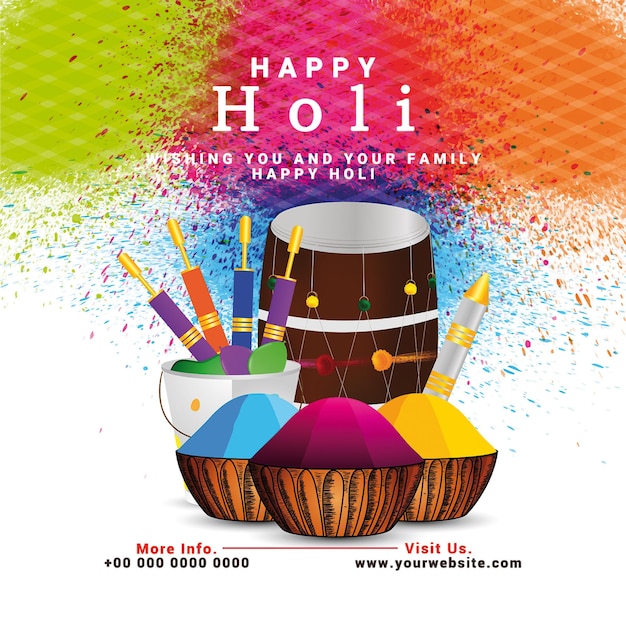 PSD vorlage für das indische holi-festival