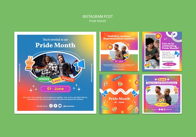 PSD vorlage für das pride-monat-design