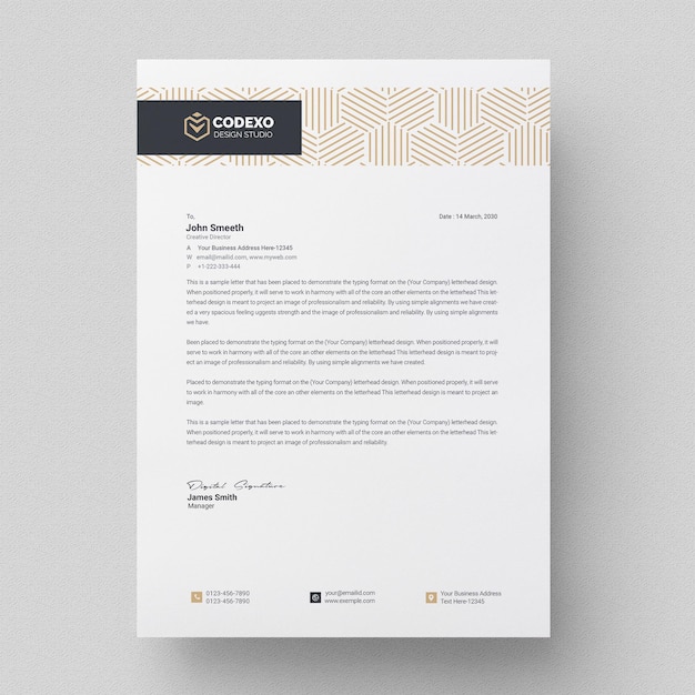 Vorlage für das professionelle Briefkopfdesign