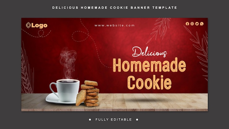 PSD vorlage für delicious_homemade_cookie_banner