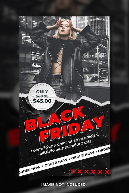 PSD vorlage für den black friday-modeverkauf