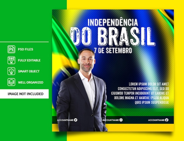 PSD vorlage für den flyer zum unabhängigkeitstag brasiliens