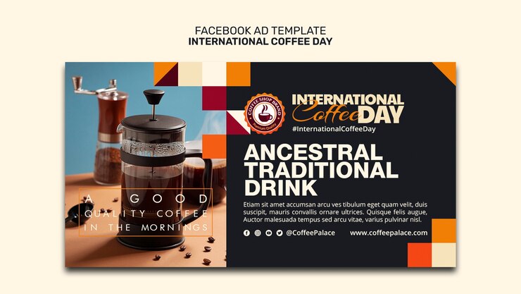 PSD vorlage für den internationalen kaffeetag