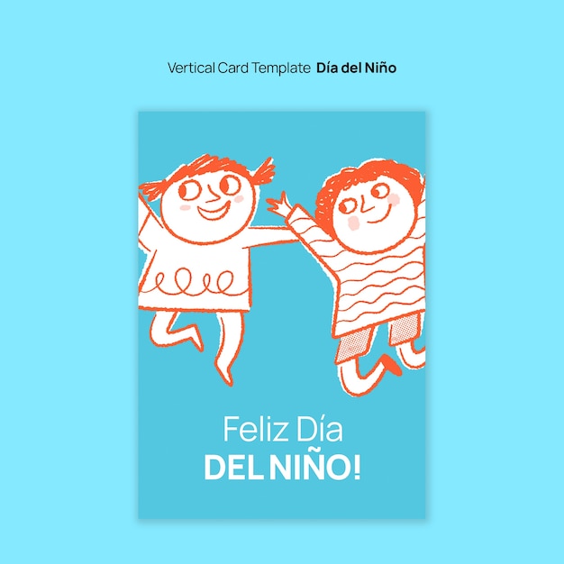 Vorlage für Dia del Nino-Feiern-Karten