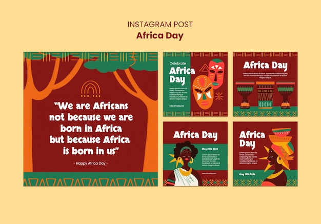 PSD vorlage für die feier des afrika-tages auf instagram