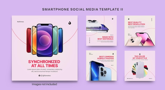 Vorlage für die Gestaltung von Social-Media-Beiträgen für Smartphone-Modelle