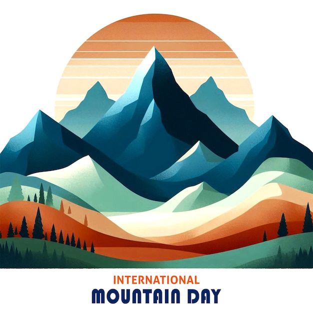 Vorlage für die Gestaltung von Vektor-Flach-Illustrationsplakaten für den Internationalen Tag der Berge