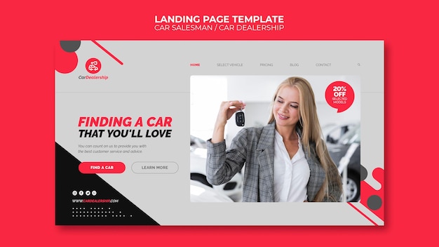 Vorlage für die Landingpage eines Autohauses