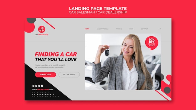 PSD vorlage für die landingpage eines autohauses