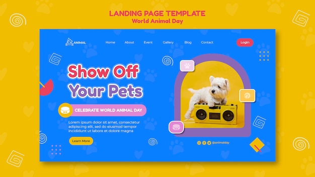 PSD vorlage für die landingpage zum welttiertag