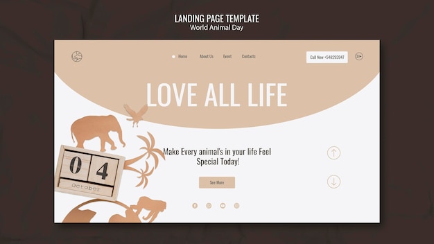 Vorlage für die Landingpage zum Welttiertag