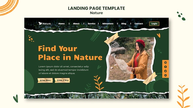 PSD vorlage für die natur-landingpage