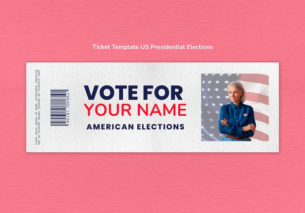 Vorlage für die US-Präsidentschaftswahl-Ticket-Design