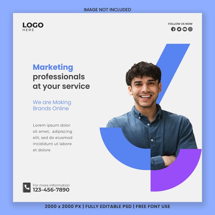 PSD vorlage für digital marketing-agentur und corporate social media-posts