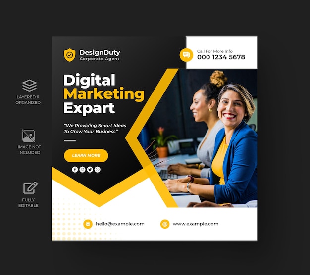Vorlage für digitale Marketingagenturen und Social-Media-Beiträge für Unternehmen