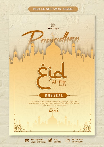 Vorlage für Eid-ul-Fitr-Karten-Flyer-Design