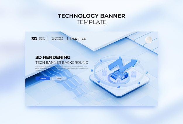 Vorlage für ein 3D-Rendering-Technologie-Banner