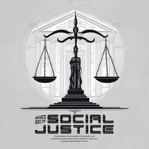 PSD vorlage für ein banner zum welttag der sozialen gerechtigkeit in den sozialen medien