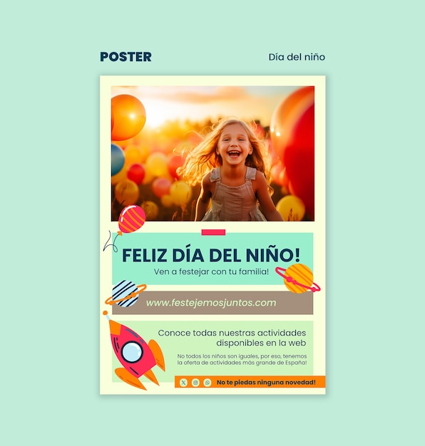 Vorlage für ein dia del nino-poster