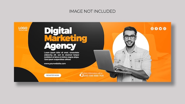 Vorlage für ein Facebook-Banner für digitales Marketing