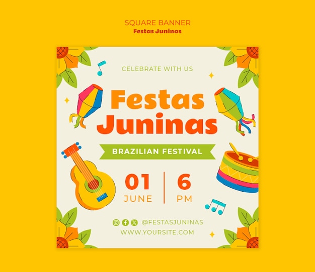 PSD vorlage für ein festa junina-festbanner