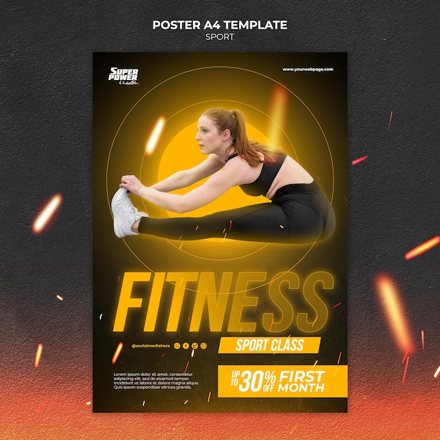 Vorlage für ein Fitness-Kurs-Poster