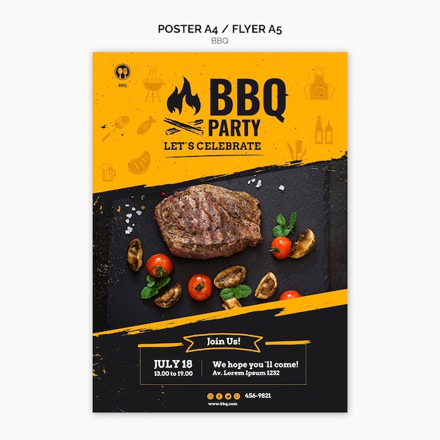 Vorlage für ein Grillparty-Poster