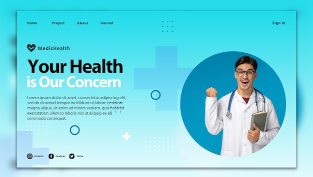 Vorlage für ein horizontales Banner zum Weltgesundheitstag der PSD