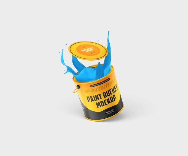 PSD vorlage für ein matte-paint-bucket-mockup-psd