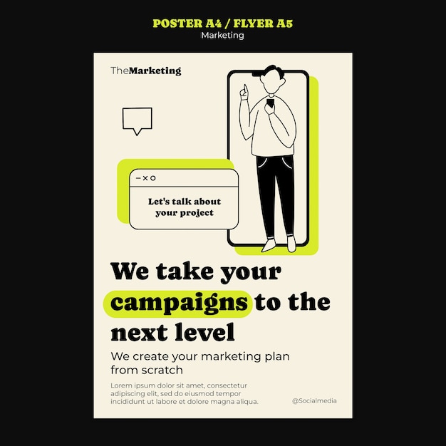 Vorlage für ein Poster für eine Marketingstrategie