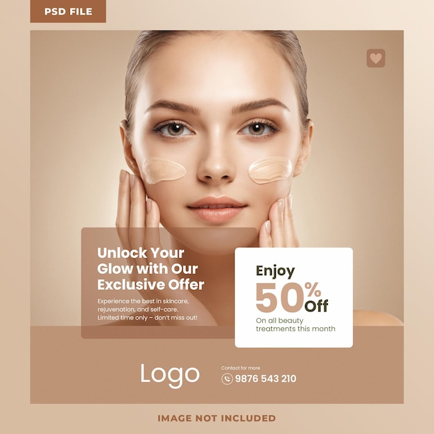 Vorlage für ein Skincare-Poster für soziale Medien
