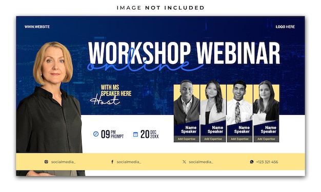 Vorlage für ein Social-Media-Banner für Webinar-Workshops