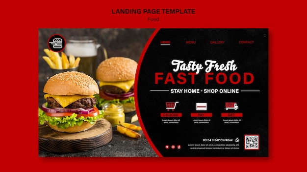 Vorlage für eine fast-food-landingpage