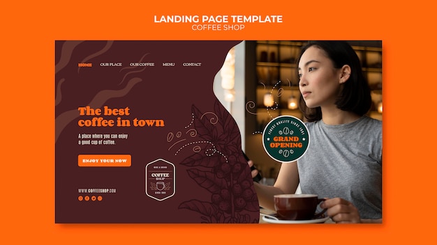 Vorlage für eine flache Design-Coffee-Shop
