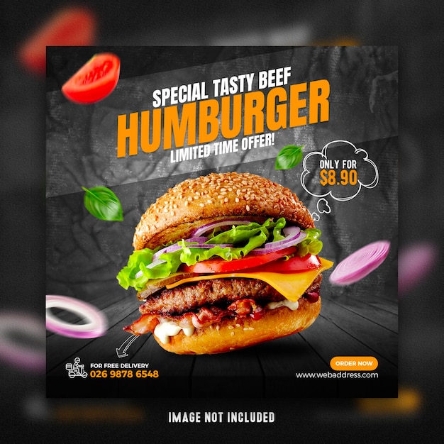 Vorlage für eine Food-Banner-Post in sozialen Medien