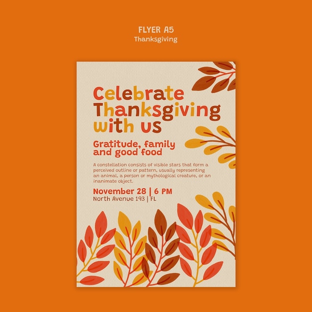 Vorlage für eine glückliche Thanksgiving-Feier