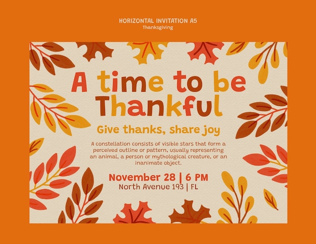 Vorlage für eine glückliche Thanksgiving-Feier