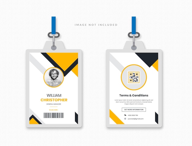 Vorlage für eine ID-Karte für Mitarbeiter eines modernen Unternehmens Vorlage für ein Firmen-Business-Badge-Pass