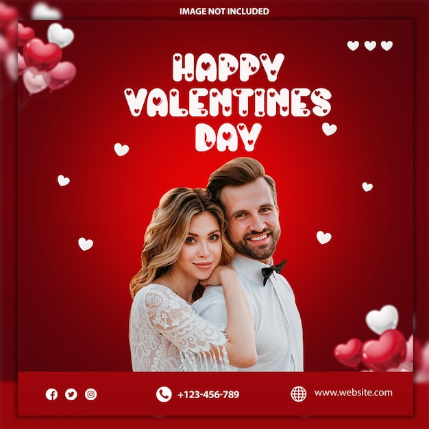Vorlage für eine Post zum glücklichen Valentinstag